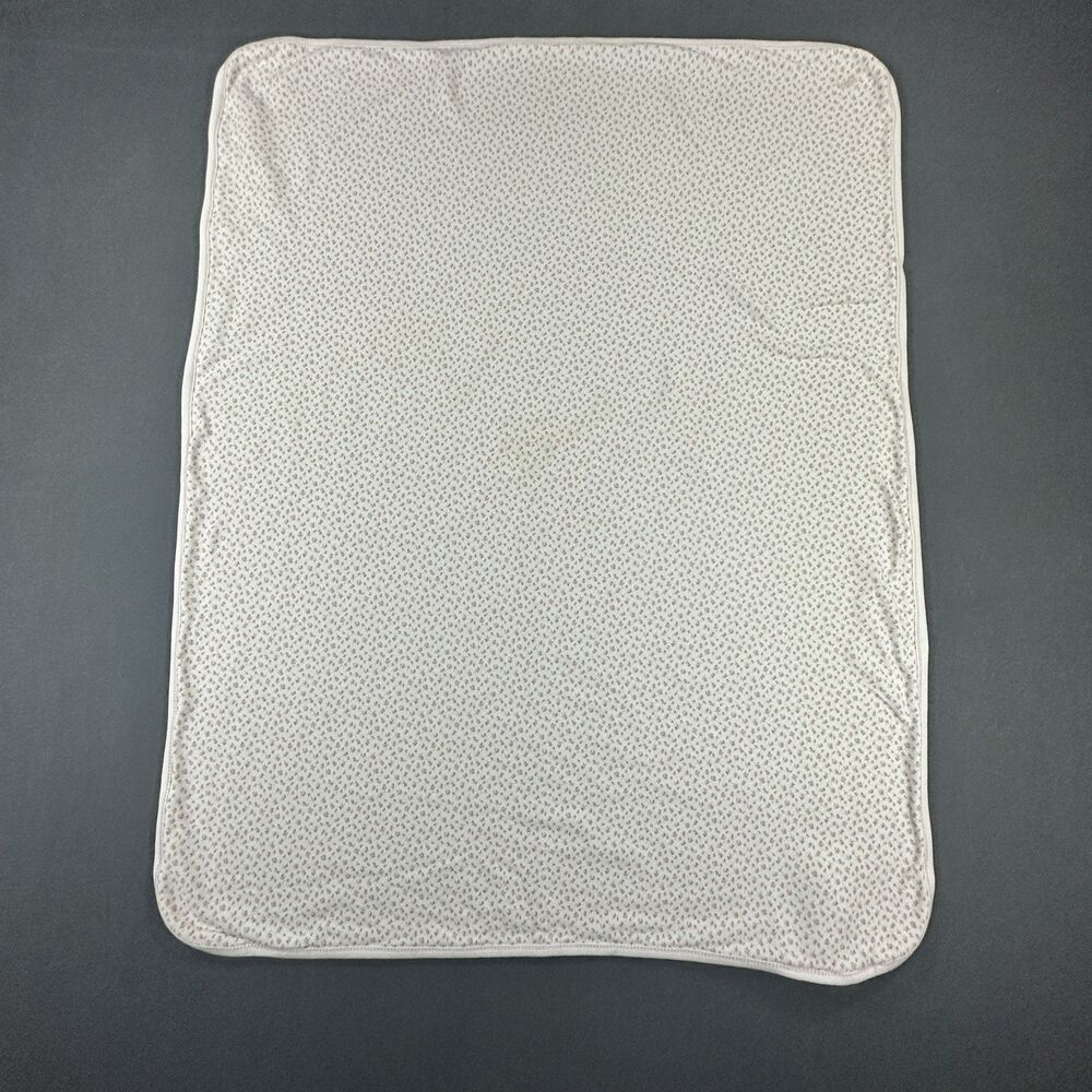 Ralph Lauren Baby Girl Blanket Reversible Receiving  Cotton Pink ROSE BUD NWT